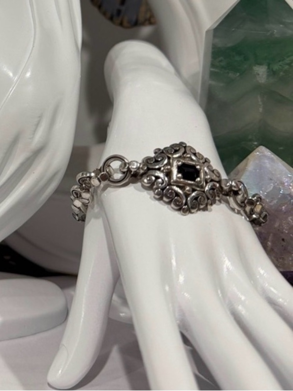 🆕⛪️RARE SET! BRIGHTON VTG SLVR Swarovski Crystal Bracelet!